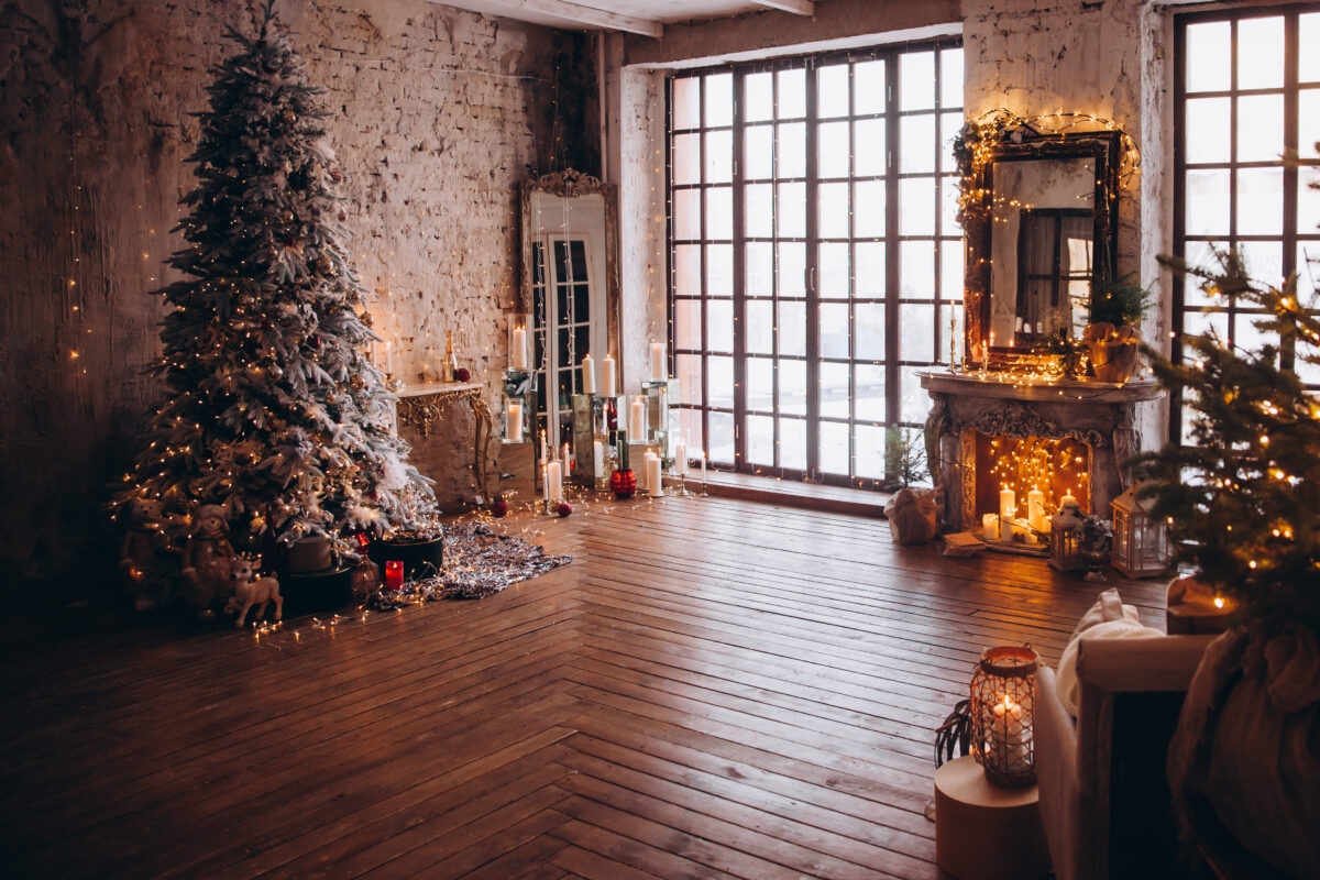 Charming living area with Christmas decor