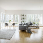 Open living room with hardwood flooring